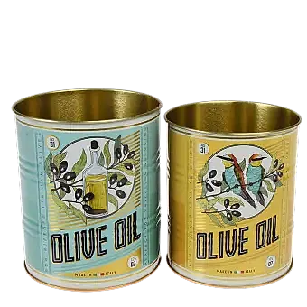 Storage tins (set of 2) - OLIVE OIL