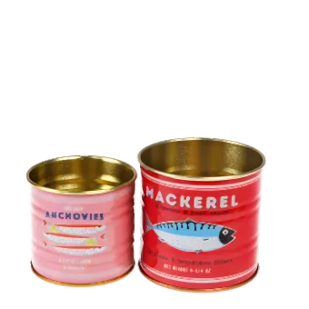 Mini storage tins (set of 2) - Fish MACKEREL & ANCHOVIES