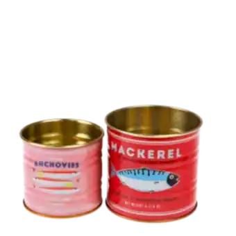 Mini storage tins (set of 2) - Fish MACKEREL & ANCHOVIES