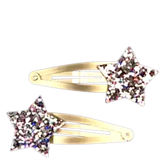 Glitter hair clips (set of 2) - Fairies in the Garden star