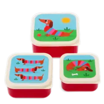 Snack boxes (set of 3) - Sausage Dog