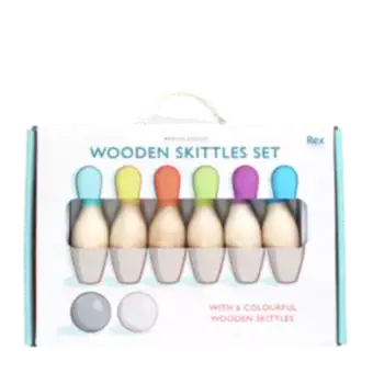 Wooden skittles set