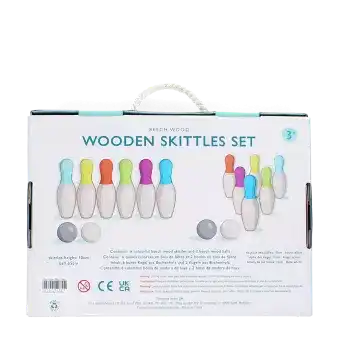 Wooden skittles set