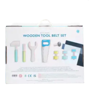 Wooden tools and tool belt playset