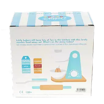 Wooden toy food mixer playset