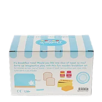 Wooden toy toaster playset
