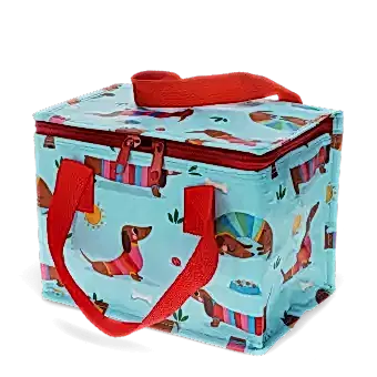 Insulated lunch bag - Sausage Dog (blue)