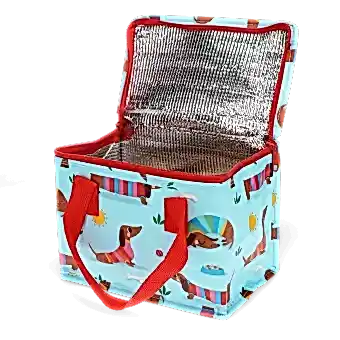 Insulated lunch bag - Sausage Dog (blue)