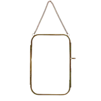 Rounded hanging brass frame 13x20cm