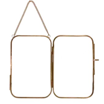 Rounded hanging brass frame 13x20cm