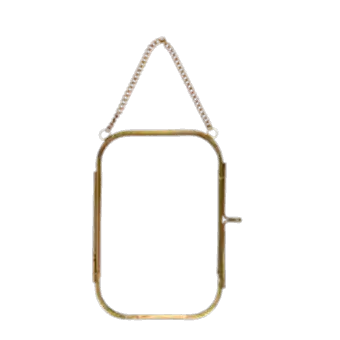Rounded hanging brass frame 10x15cm