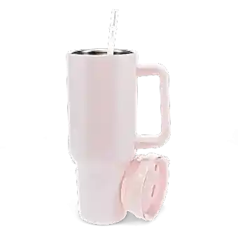 Travel tumbler with handle (1.2Ltr) - Light pink