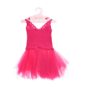 Crochet dress (3-4 years) - Bright pink