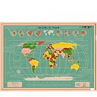 Wrapping paper sheets - World Map