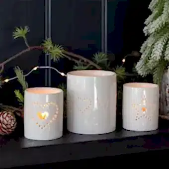 Glossy ceramic tealight holder