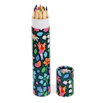 Long tube of colouring pencils - Fairies in the Garden