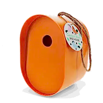 Oval bamboo fibre birdhouse - Orange