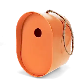 Oval bamboo fibre birdhouse - Orange
