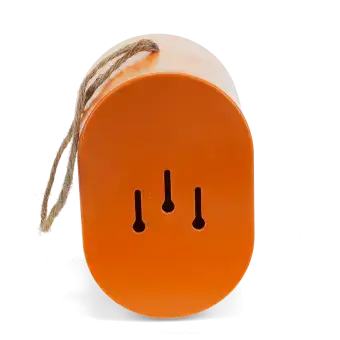 Oval bamboo fibre birdhouse - Orange