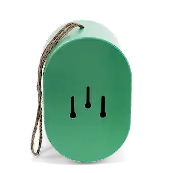 Oval bamboo fibre birdhouse - green