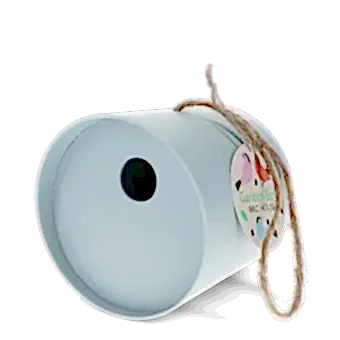 Round bamboo fibre birdhouse - Blue