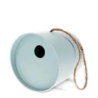 Round bamboo fibre birdhouse - Blue