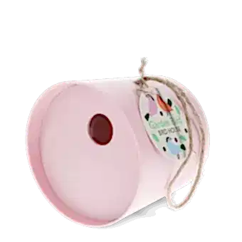 Round bamboo fibre birdhouse - Pink