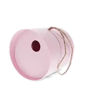 Round bamboo fibre birdhouse - Pink