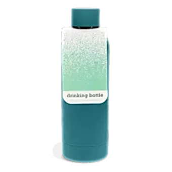 Rubber coated steel bottle 500ml - Petrol blue