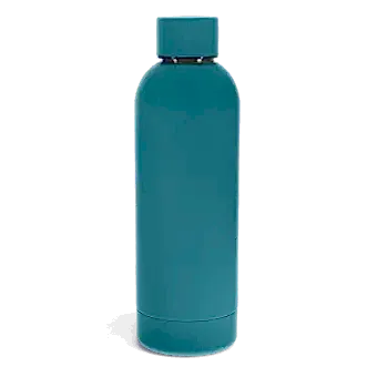 Rubber Coated Steel Bottle 500ml - Petrol Blue