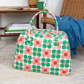 Weekend bag - Pink and green Daisy
