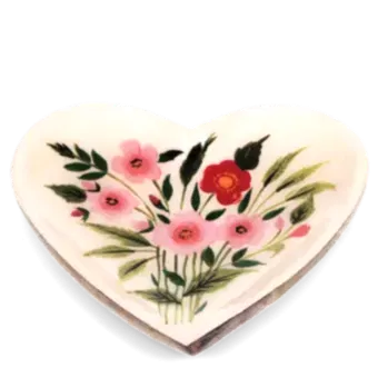 Flowers heart trinket dish