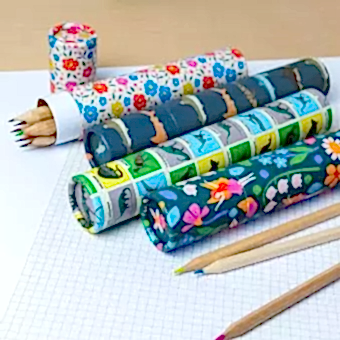 Long tube of colouring pencils - Mixed design