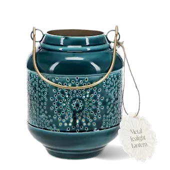 Enamel tealight lantern - Blue