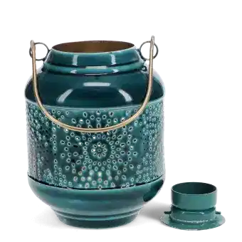 Enamel tealight lantern - Blue