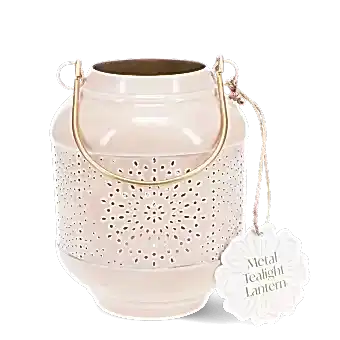 Enamel tealight lantern - Pink