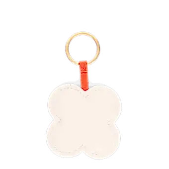 Faux leather keyring - Pink daisy