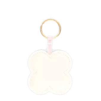 Faux leather keyring - Green daisy