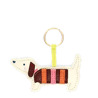 Faux leather keyring - Sausage Dog