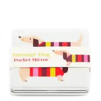 Square pocket mirror - Sausage Dog