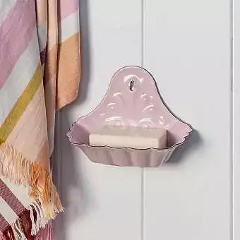 Wall-mounted enamel soap dish - Pink