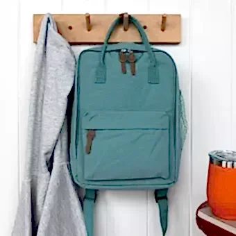 compact backpack blue
