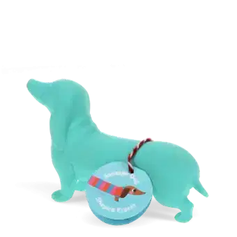 Giant sausage dog eraser turquoise