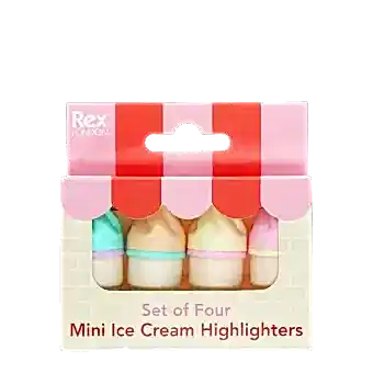 Mini highlighters (set of 4) - Ice cream