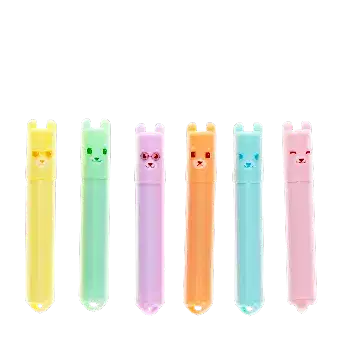 Mini highlighters (set of 6) - Bear