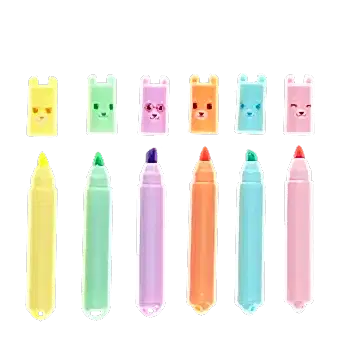 Mini highlighters (set of 6) - Bear