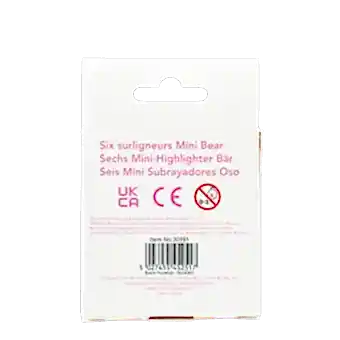 Mini highlighters (set of 6) - Bear