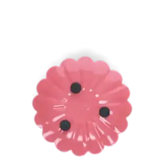Enamel flat flower candle holder - Vibrant pink