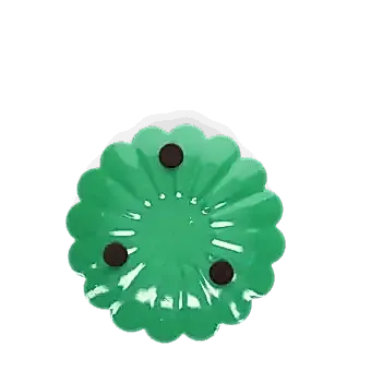 Enamel flat flower candle holder - Dark green