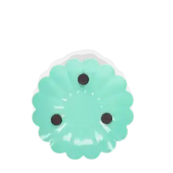 Enamel flat flower candle holder - Aqua